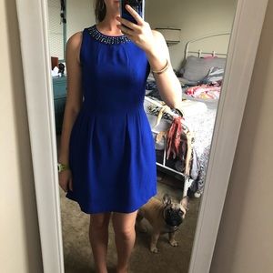 Royal Blue Beaded Dress Size Small